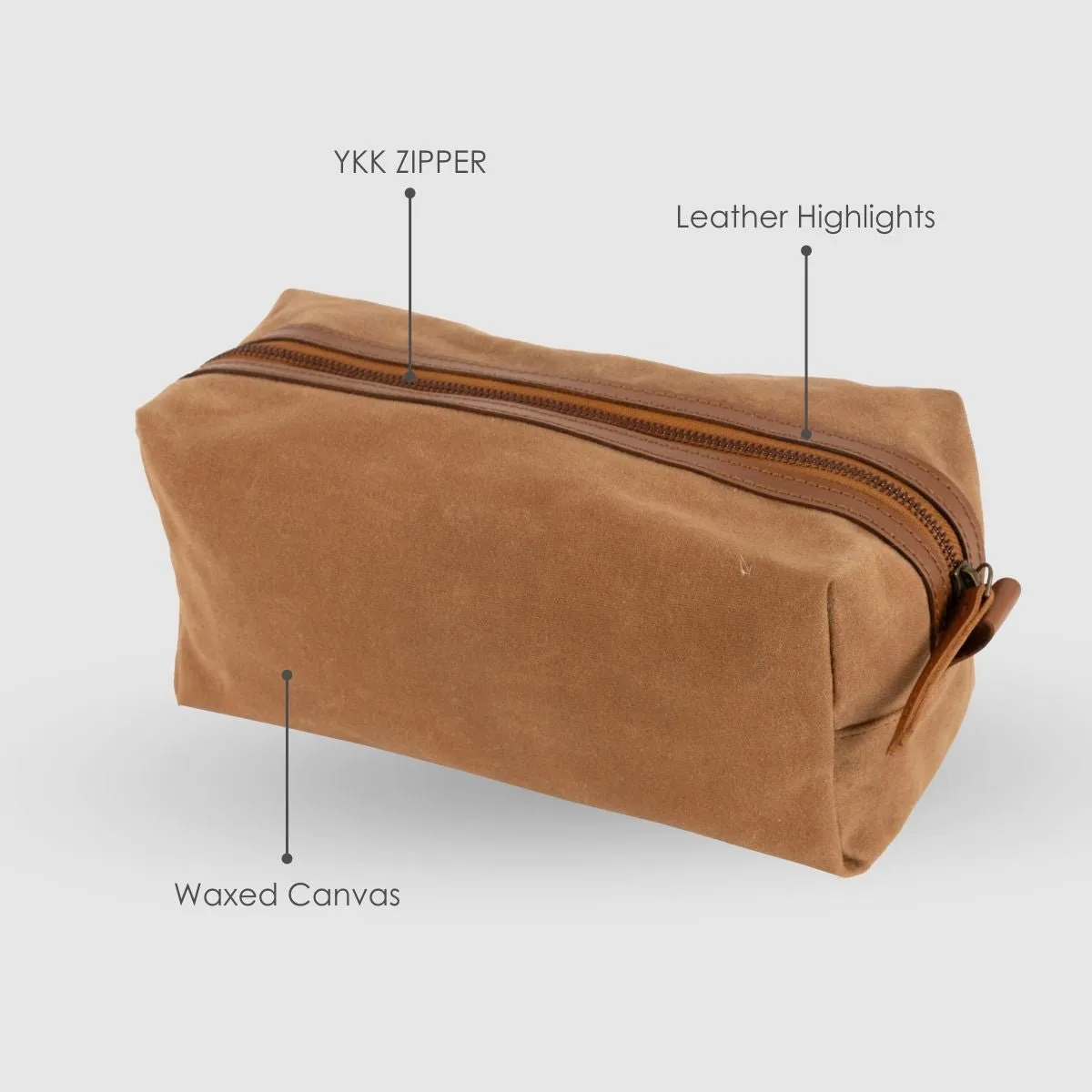Brown Canvas Dopp Kit