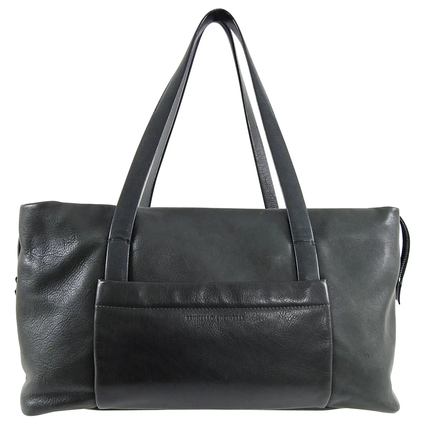 Brunello Cucinelli Dark Green Double Handle Duffle Bag