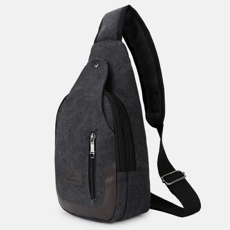 Canvas Sling Bag for Men Outdoor Travel Camping Chest Day Pack