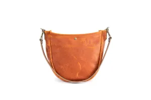 CELESTE LEATHER HOBO BAG - TANGERINE BISON