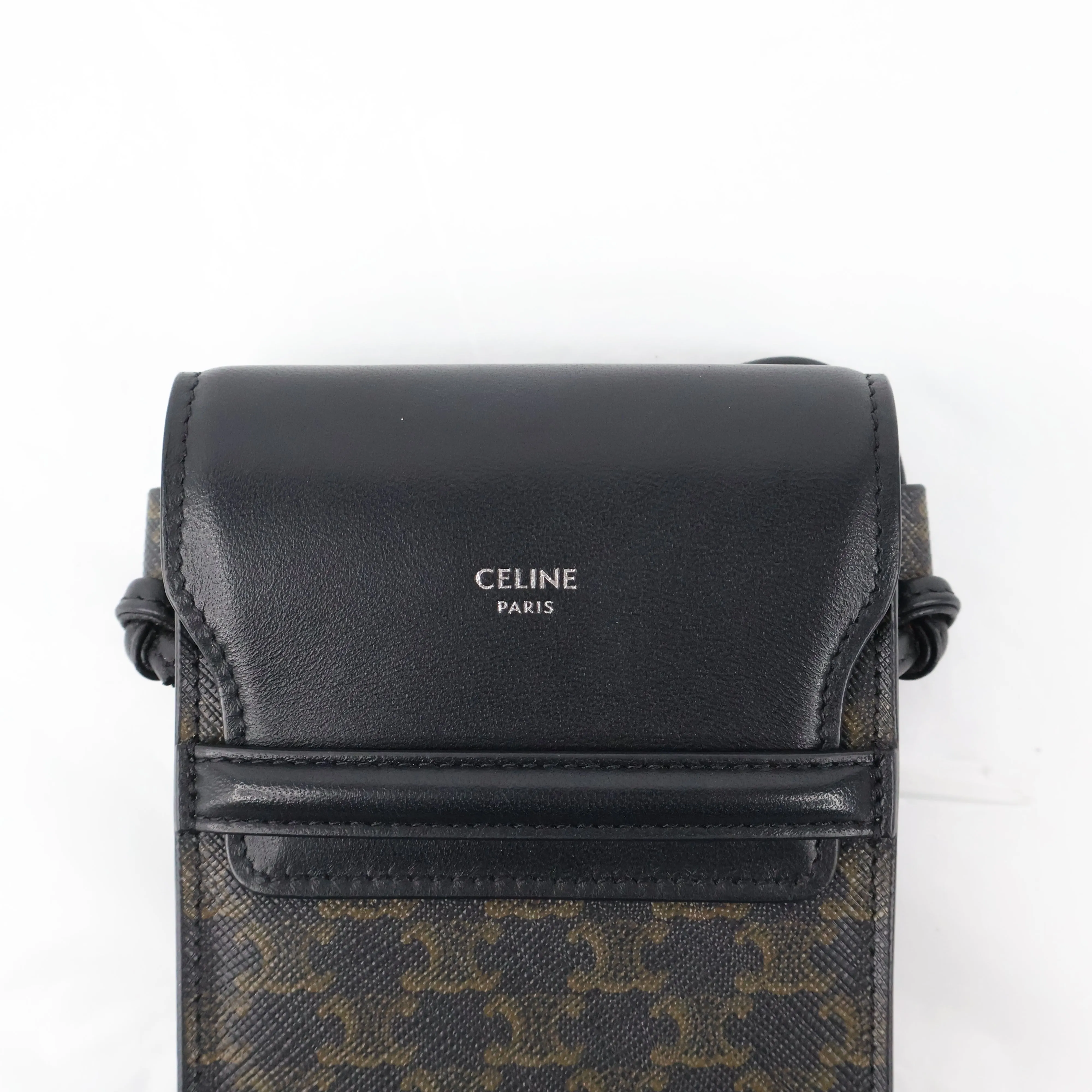 Celine Phone Holder Triomphe Black