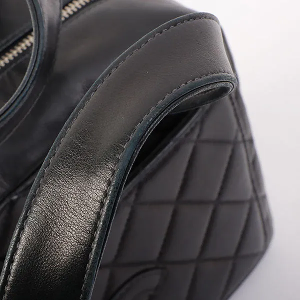 Chanel Around 2000 Made Cc Mark Stitch Top Handle Bag Mini Black