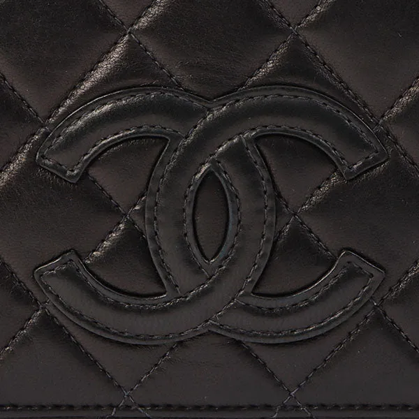Chanel Around 2000 Made Cc Mark Stitch Top Handle Bag Mini Black