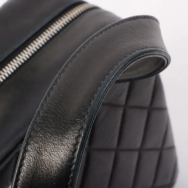 Chanel Around 2000 Made Cc Mark Stitch Top Handle Bag Mini Black