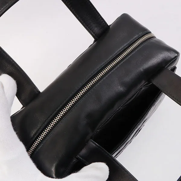 Chanel Around 2000 Made Cc Mark Stitch Top Handle Bag Mini Black