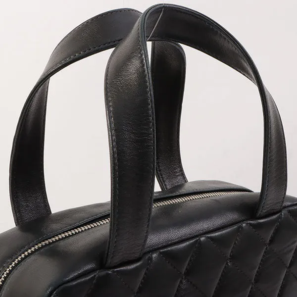 Chanel Around 2000 Made Cc Mark Stitch Top Handle Bag Mini Black