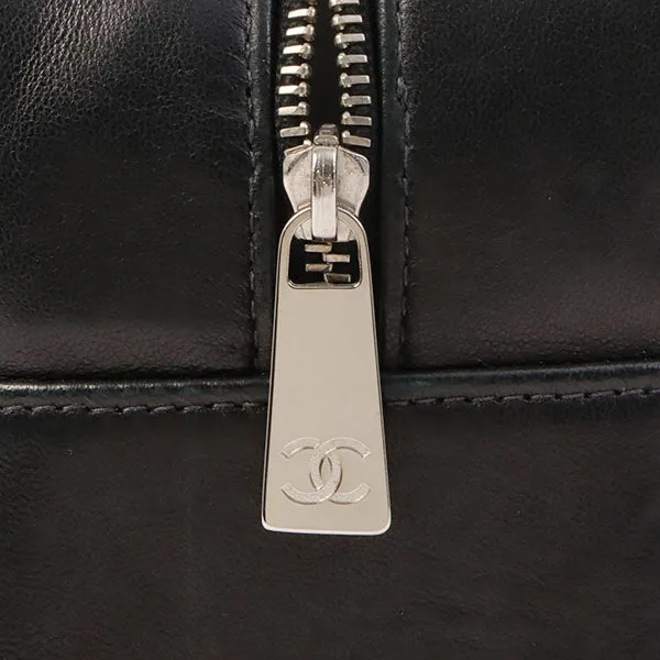 Chanel Around 2000 Made Cc Mark Stitch Top Handle Bag Mini Black
