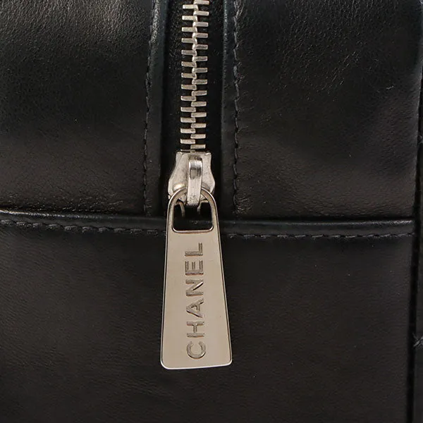 Chanel Around 2000 Made Cc Mark Stitch Top Handle Bag Mini Black