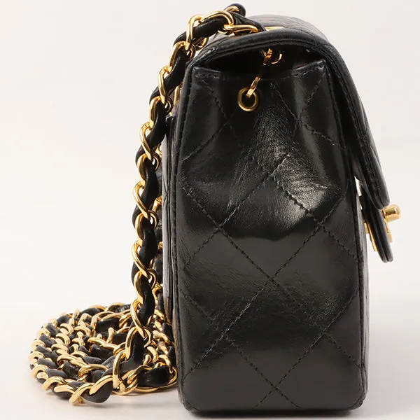 Chanel Around 2000 Made Classic Flap Chain Bag Mini Black