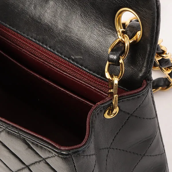 Chanel Around 2000 Made Classic Flap Chain Bag Mini Black