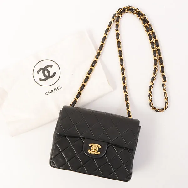 Chanel Around 2000 Made Classic Flap Chain Bag Mini Black