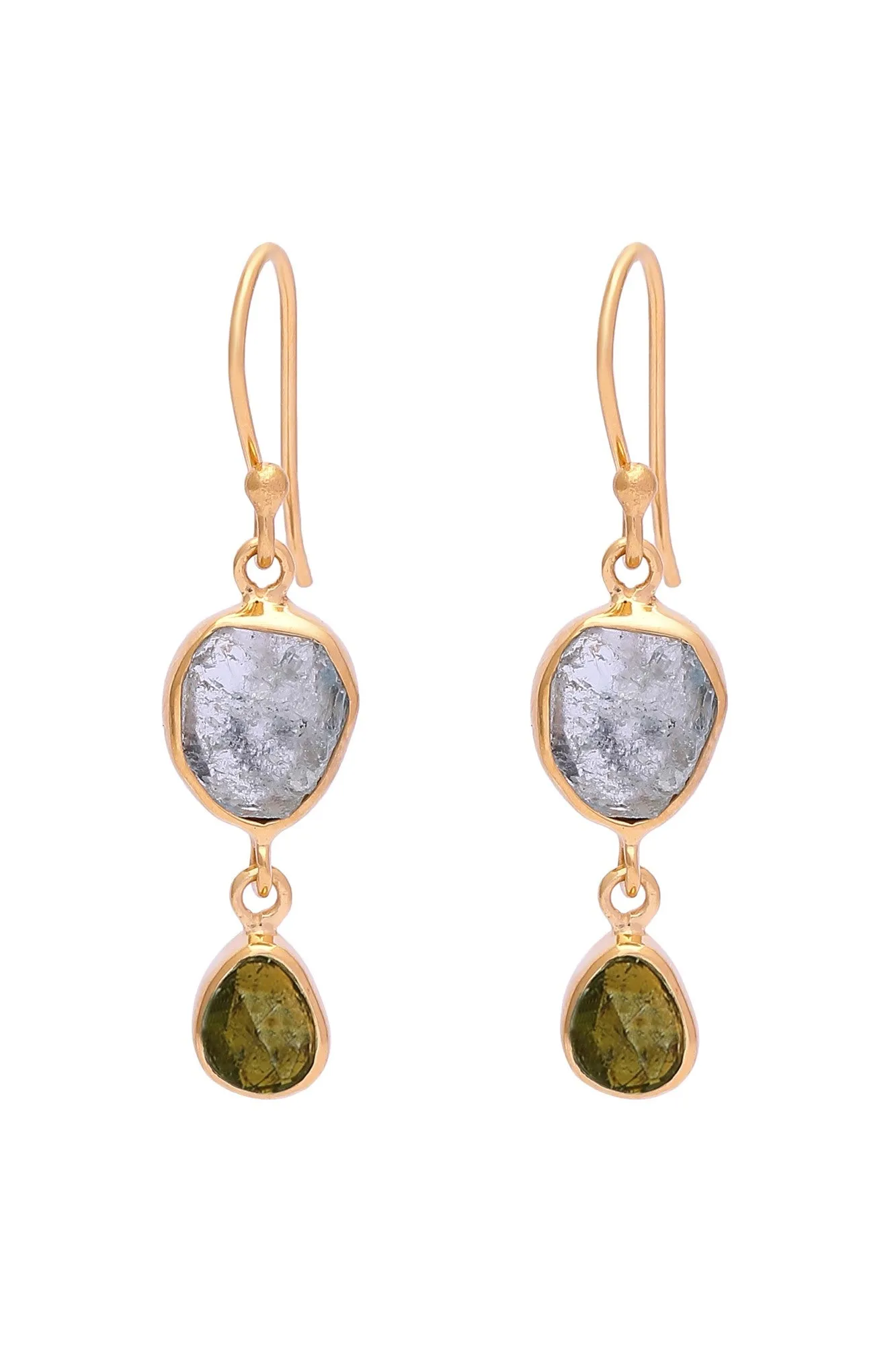Chitra earrings, green tourmaline