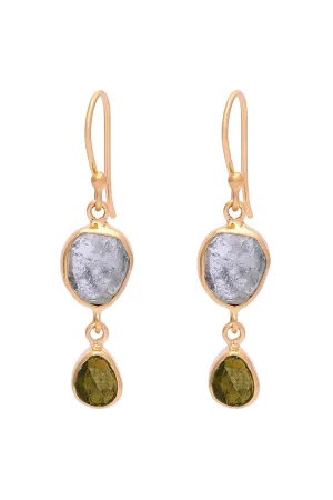 Chitra earrings, green tourmaline