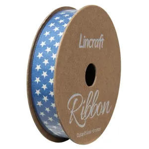 Cotton Ribbon, Stars Blue Bottle- 15mm x 3m