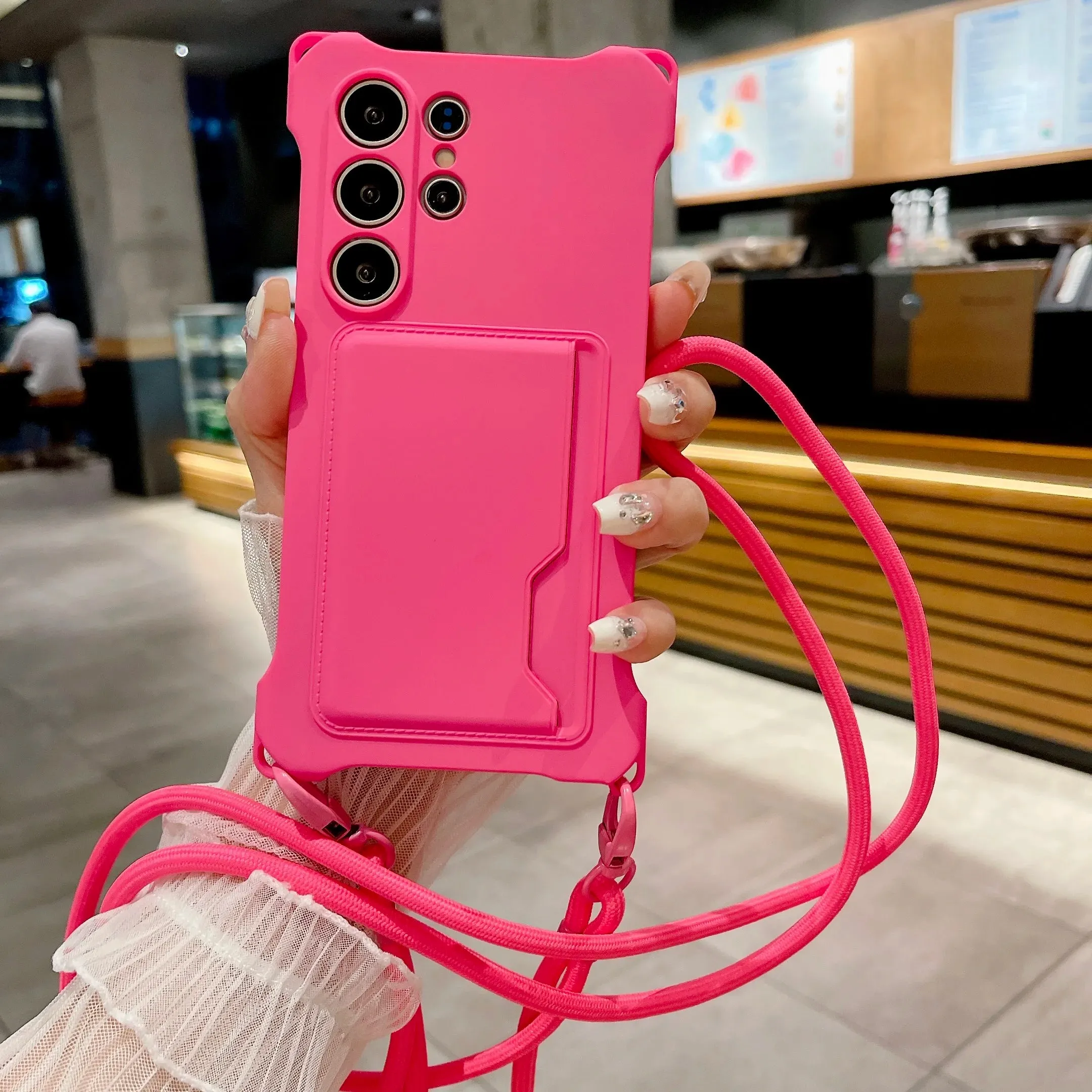 Crossbody Lanyard case with Card Holder for Samsung