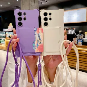 Crossbody Lanyard case with Card Holder for Samsung