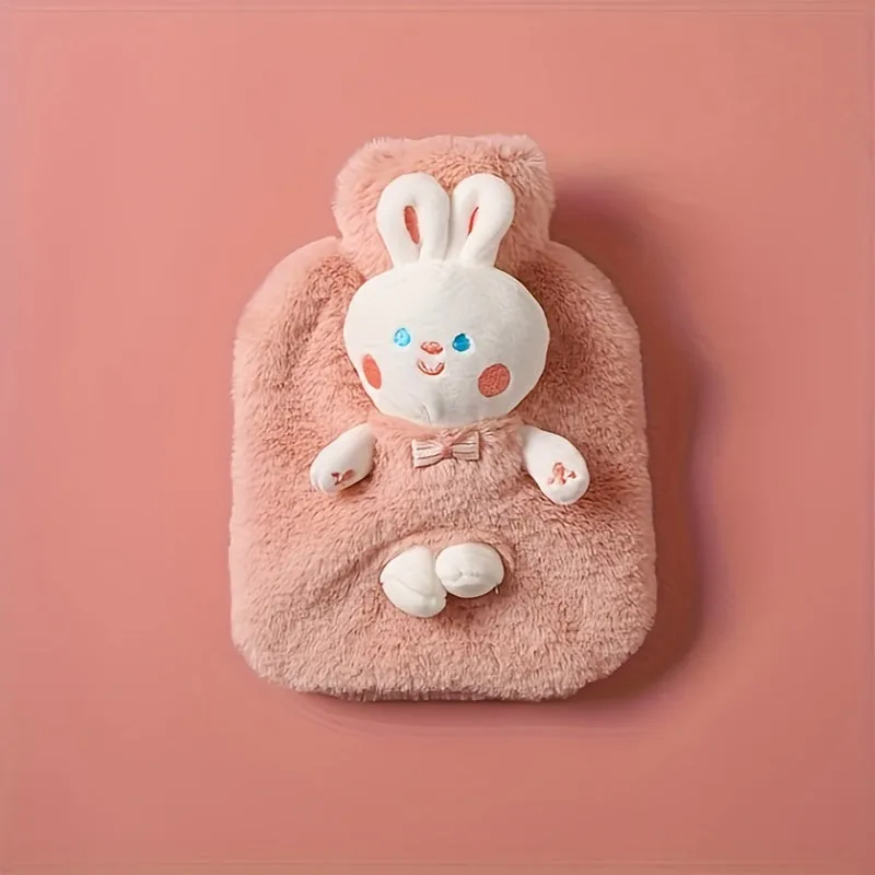 Cute Rabbit Plush Hand Warmer - Reusable, Washable PVC Hot Water Bottle for Cozy Winter Comfort
