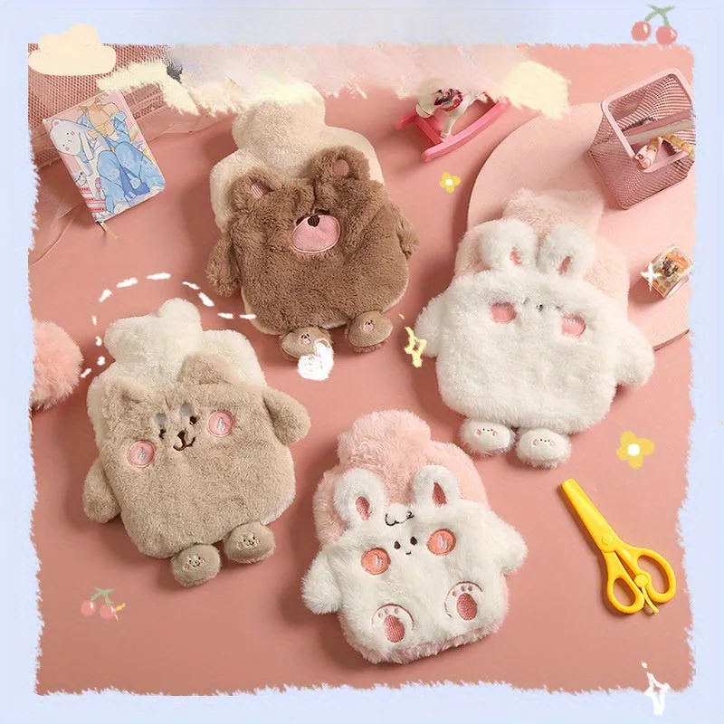 Cute Rabbit Plush Hand Warmer - Reusable, Washable PVC Hot Water Bottle for Cozy Winter Comfort