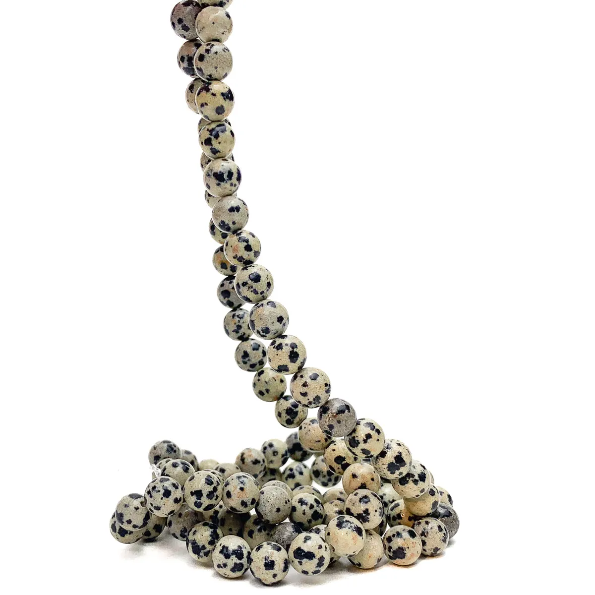 Dalmatian Jasper 8mm Smooth Rounds Bead Strand