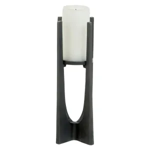Dark Grey Metal Candle Holder