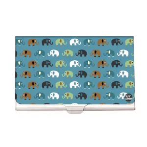 Designer Visiting Card Holder Nutcase - Elephant (Blue)