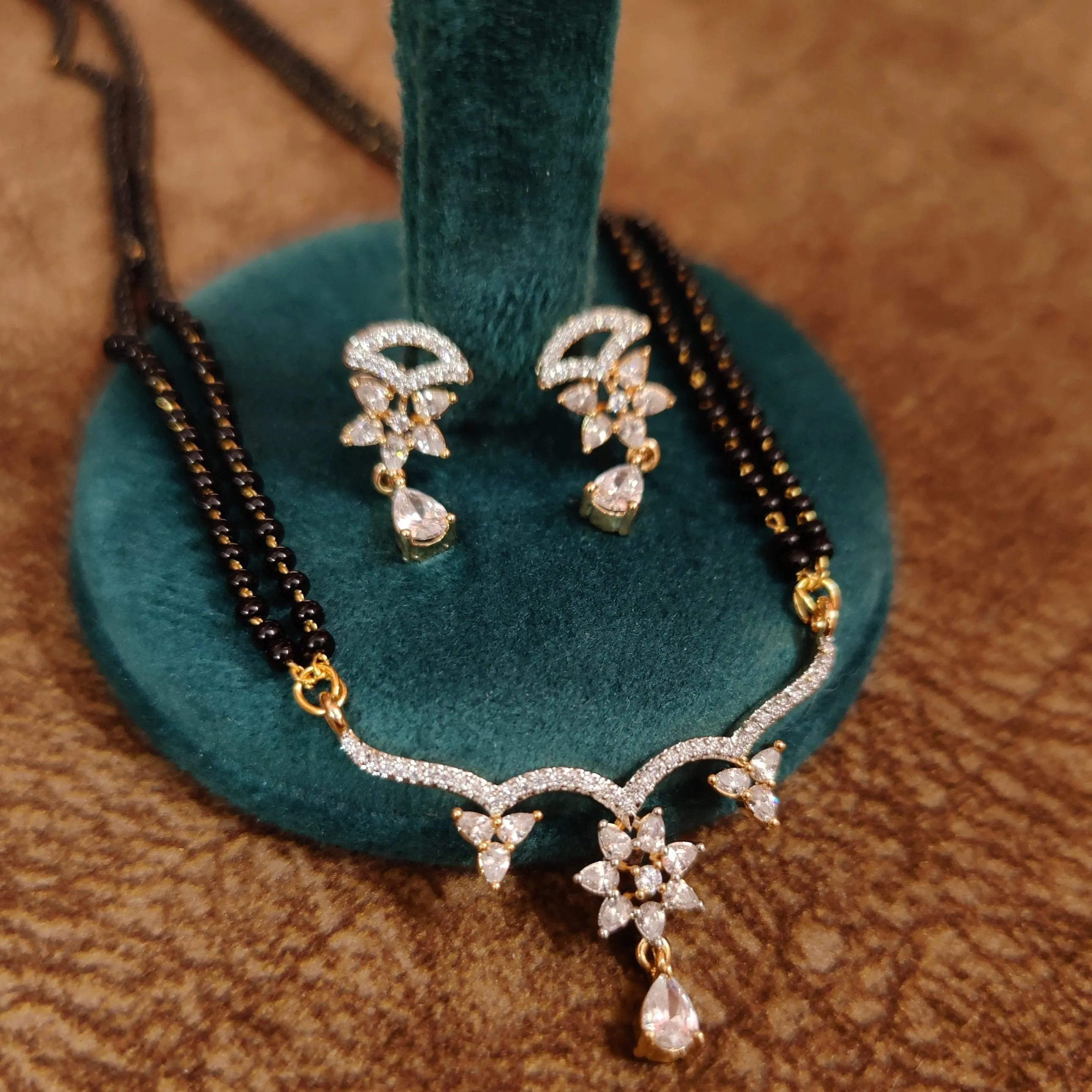 DIAMOND PATTERN CZ STUDDED GORGEOUS MANGALSUTRA