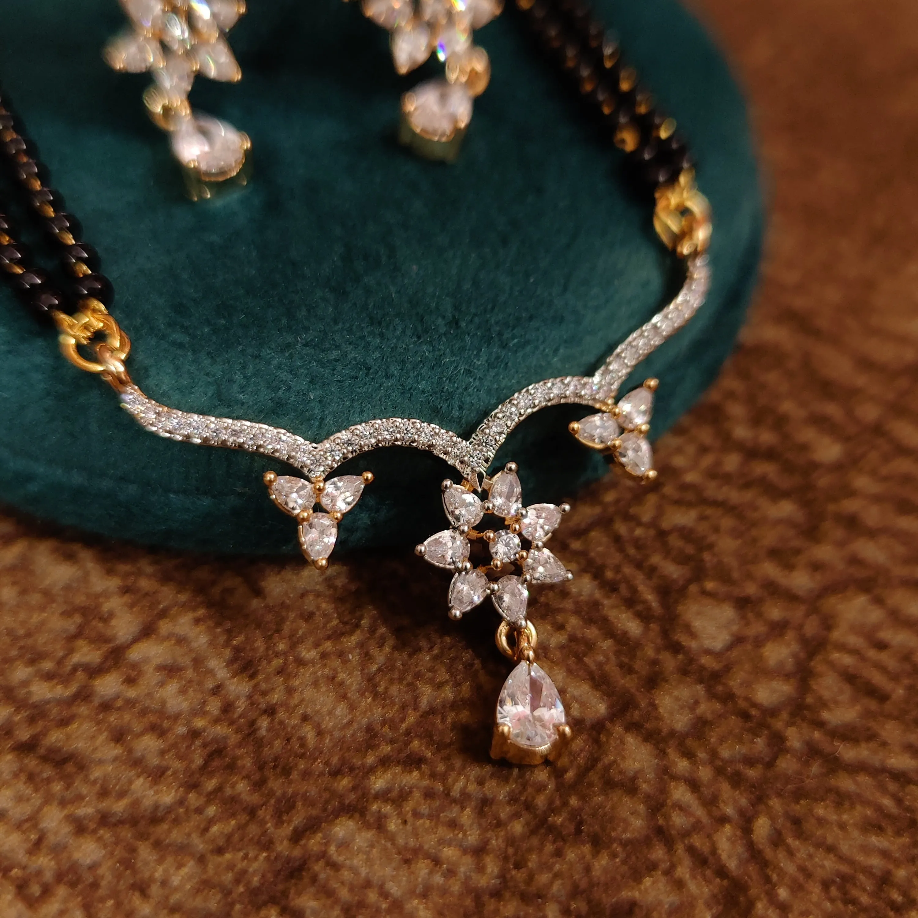 DIAMOND PATTERN CZ STUDDED GORGEOUS MANGALSUTRA