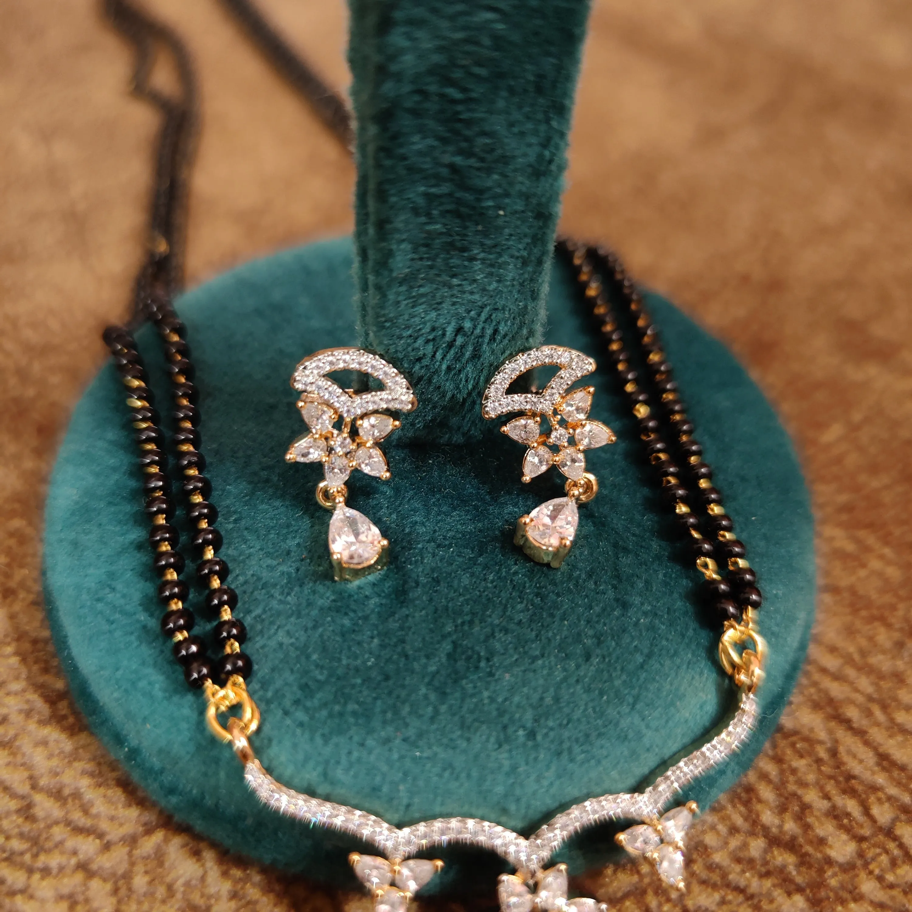 DIAMOND PATTERN CZ STUDDED GORGEOUS MANGALSUTRA