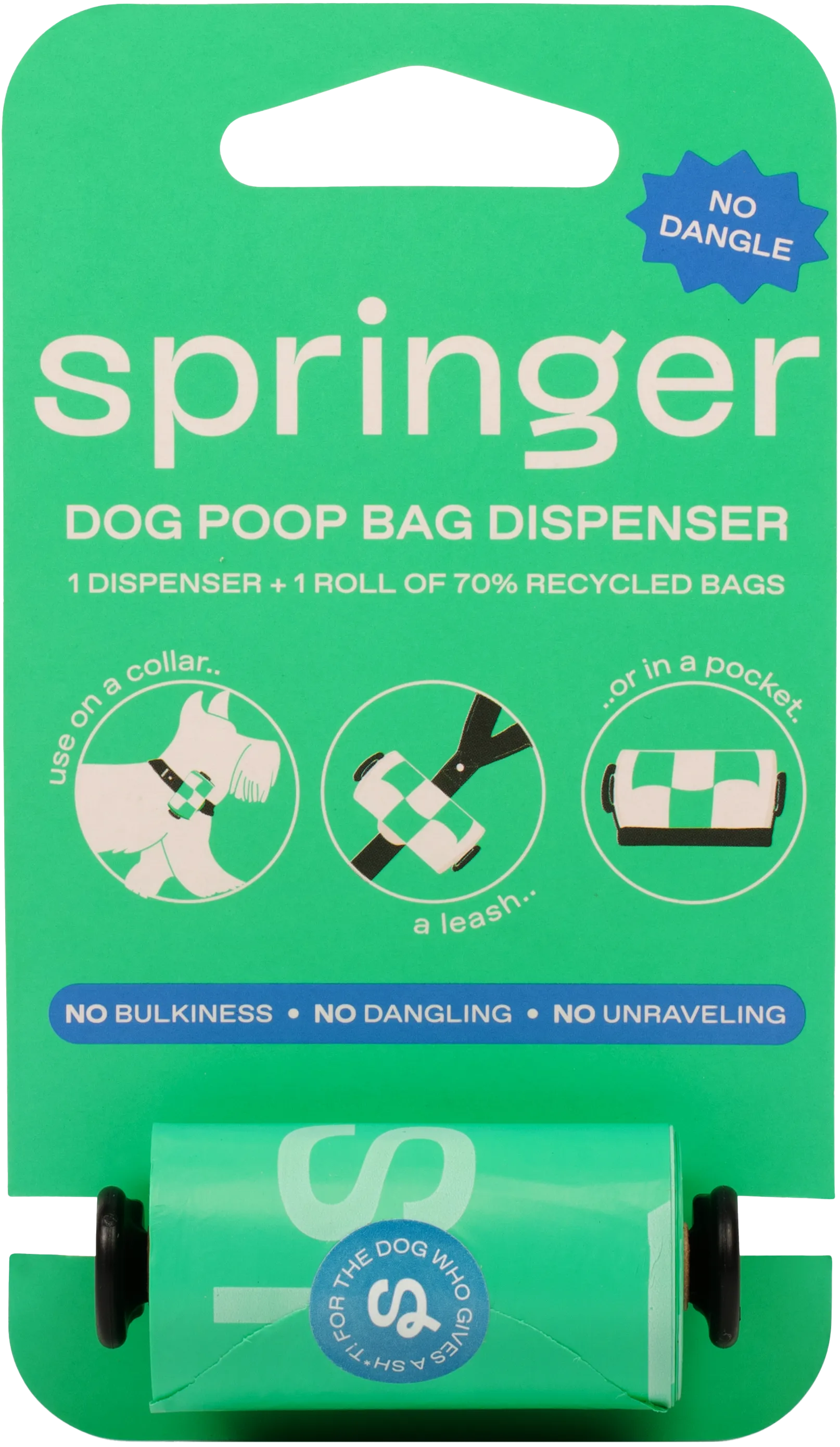 Dog Poop Bag Dispenser   15 Premium Poop Bags