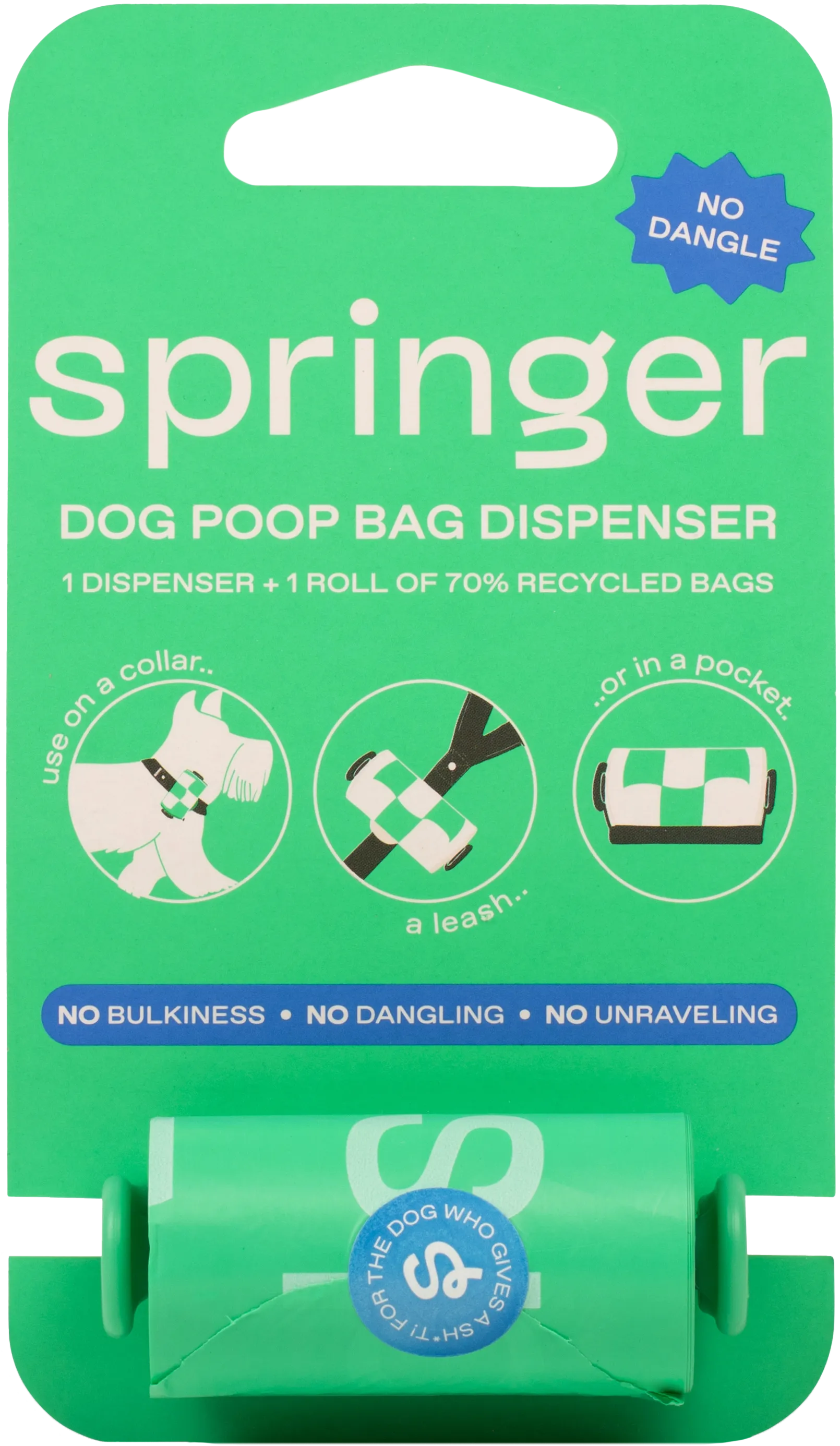 Dog Poop Bag Dispenser   15 Premium Poop Bags