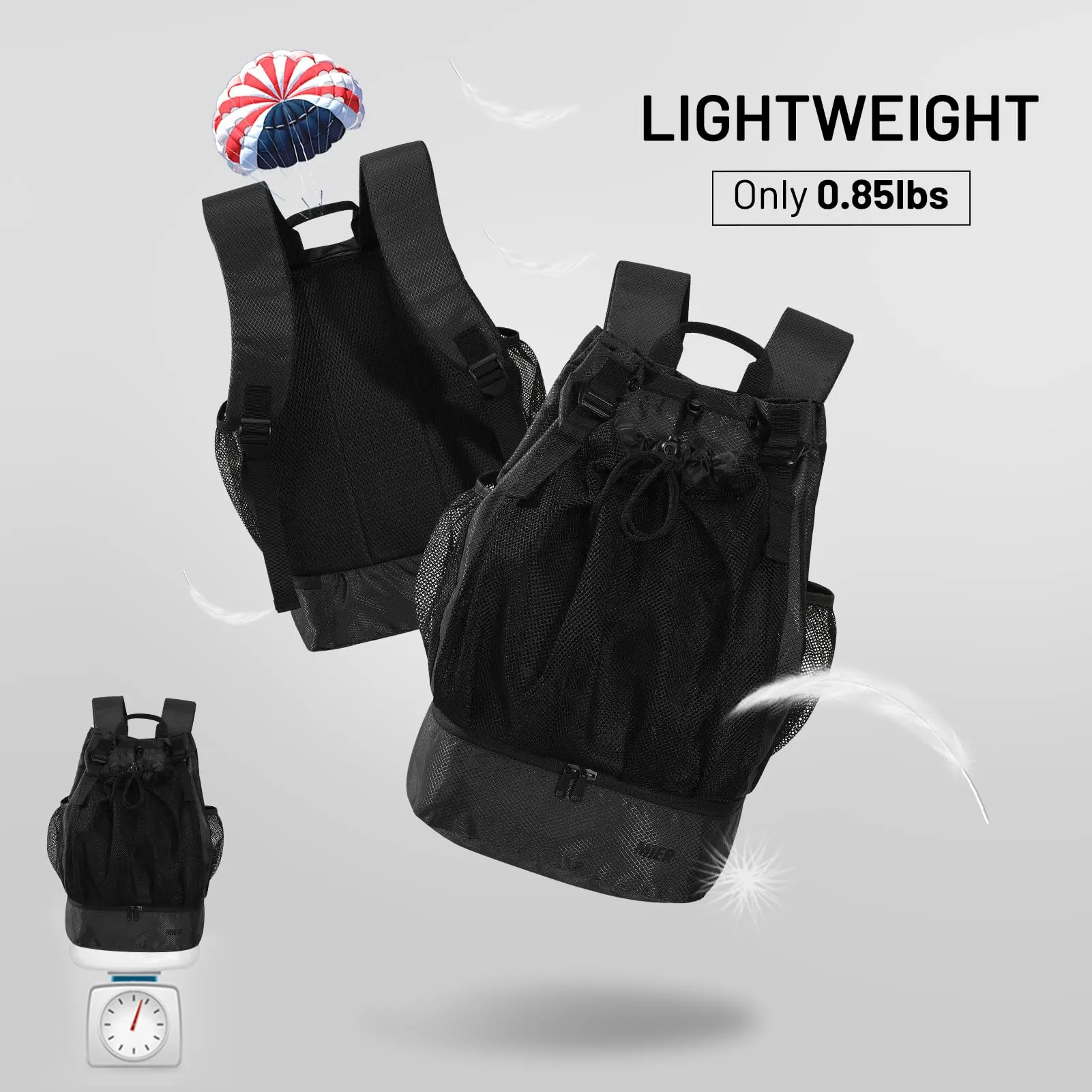 Drawstring Basketball Backpack Soccer Bag with Shoe Compartment