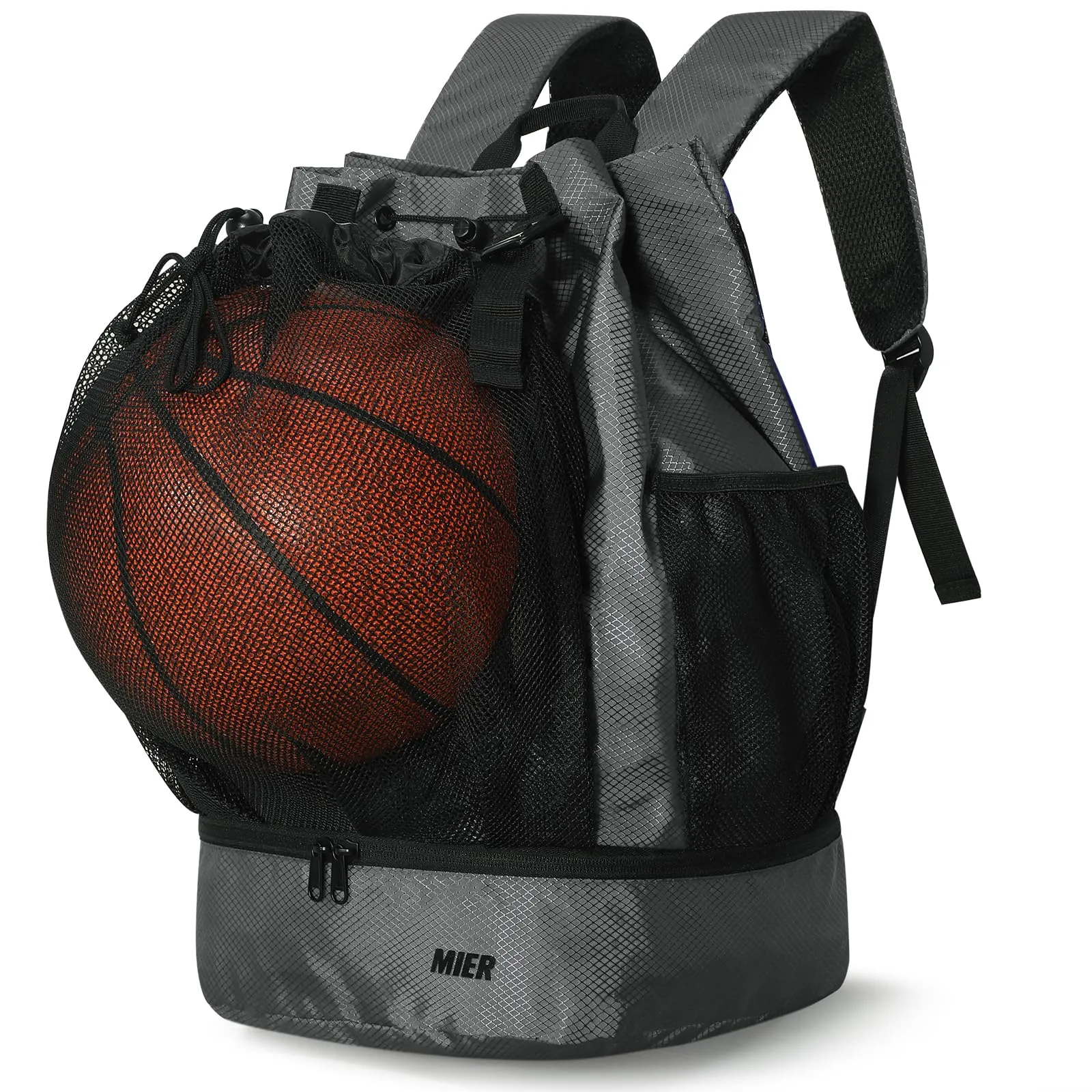 Drawstring Basketball Backpack Soccer Bag with Shoe Compartment