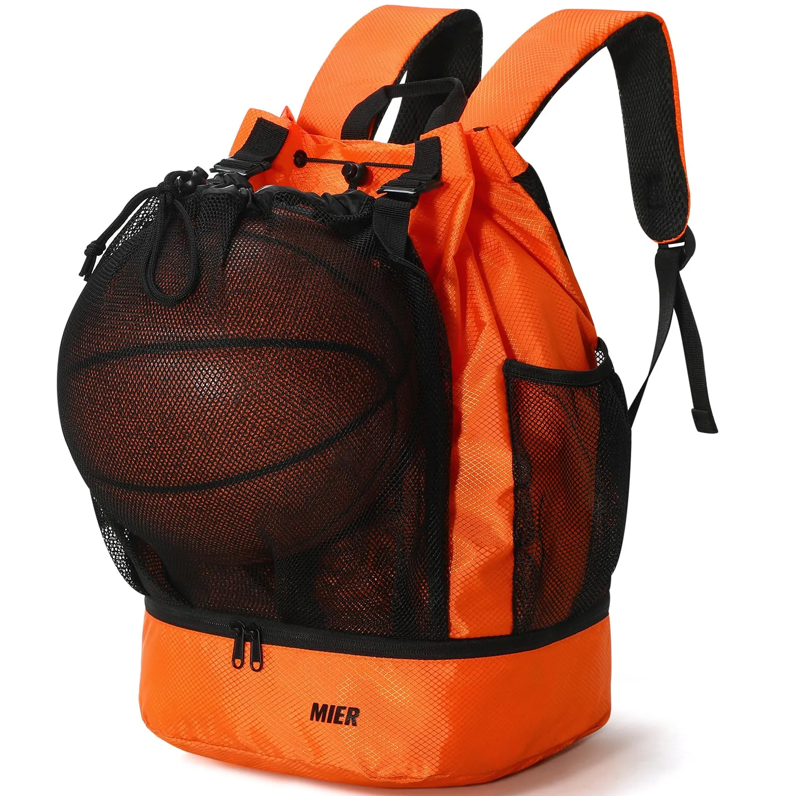 Drawstring Basketball Backpack Soccer Bag with Shoe Compartment