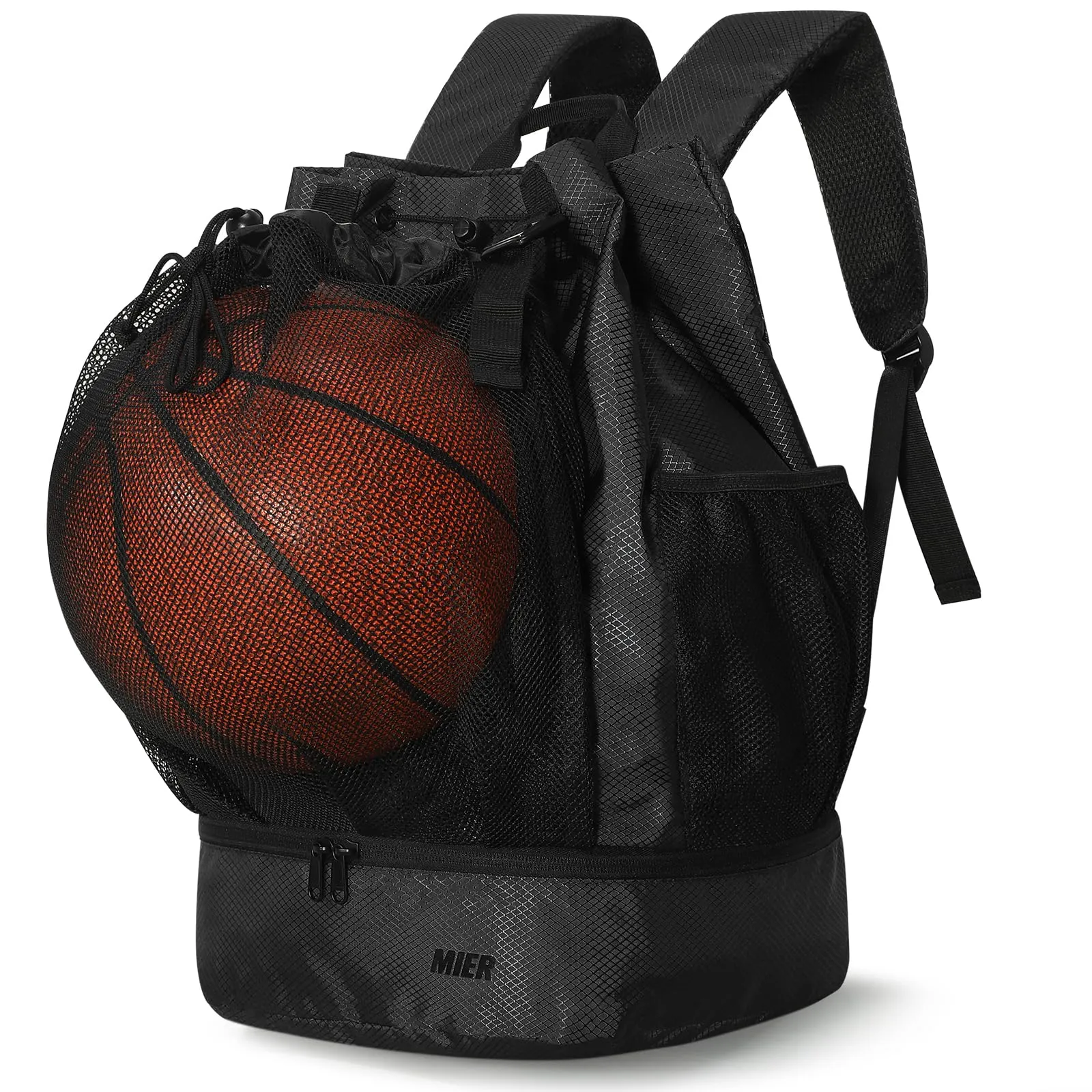 Drawstring Basketball Backpack Soccer Bag with Shoe Compartment