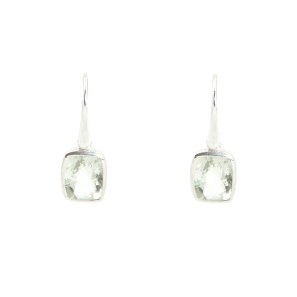 Earrings - Dangle Green Amethyst Sterling Silver