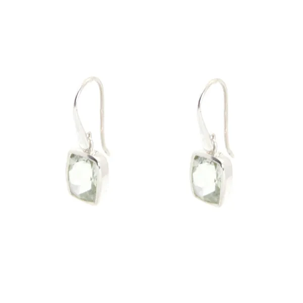 Earrings - Dangle Green Amethyst Sterling Silver