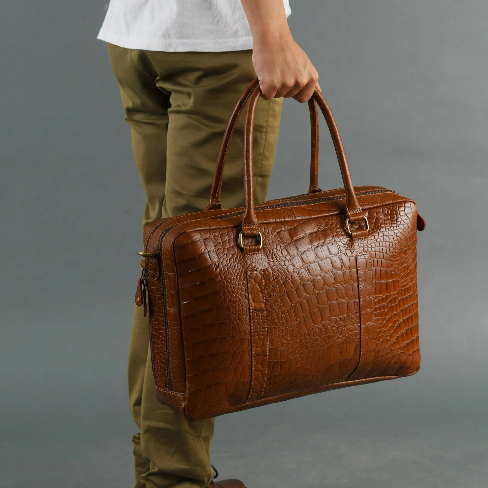 Easton Premium Buffalo Leather Laptop Office Briefcase