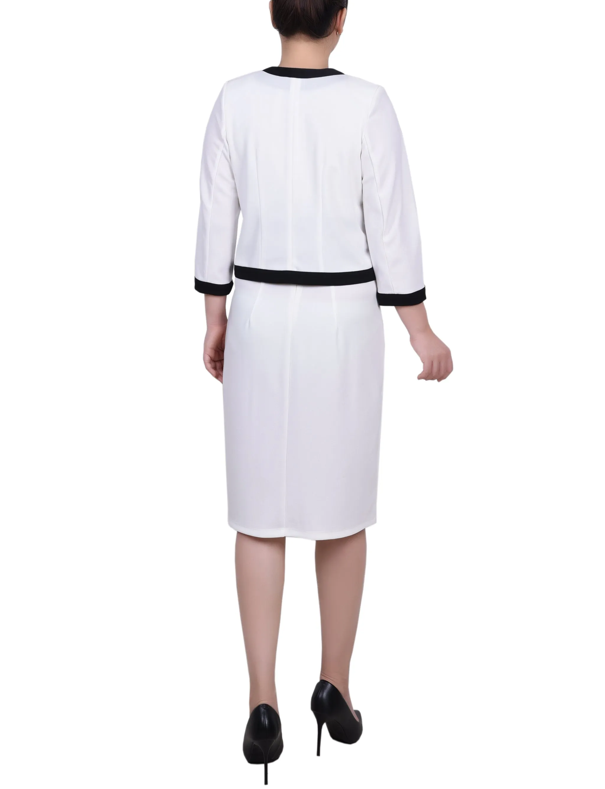 Elbow Sleeve Colorblocked 2 Piece Dress Set