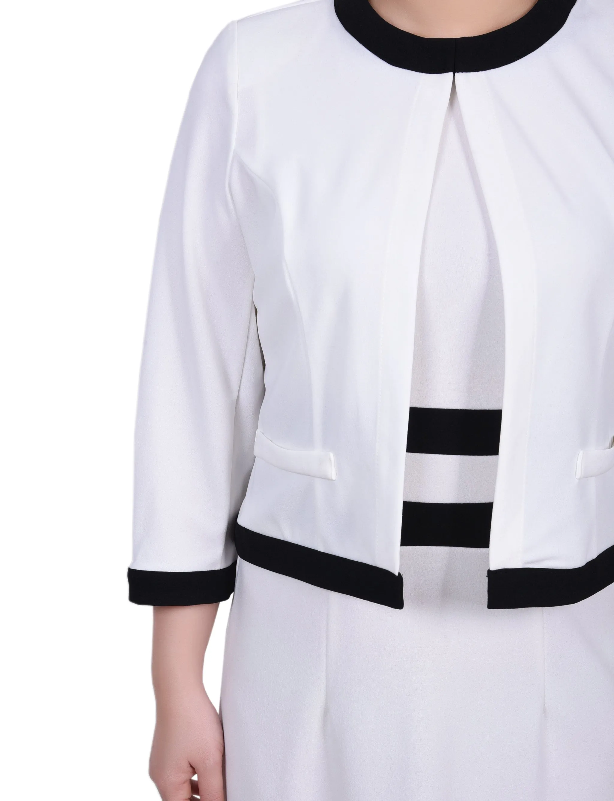 Elbow Sleeve Colorblocked 2 Piece Dress Set