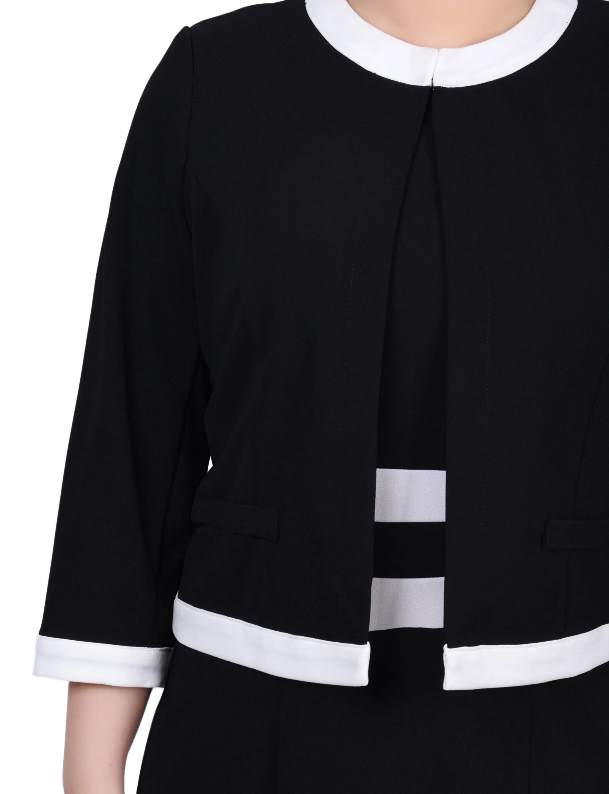 Elbow Sleeve Colorblocked 2 Piece Dress Set
