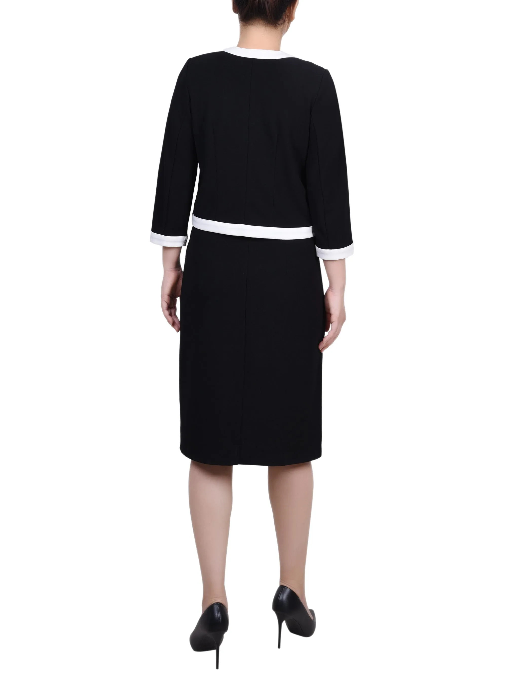 Elbow Sleeve Colorblocked 2 Piece Dress Set
