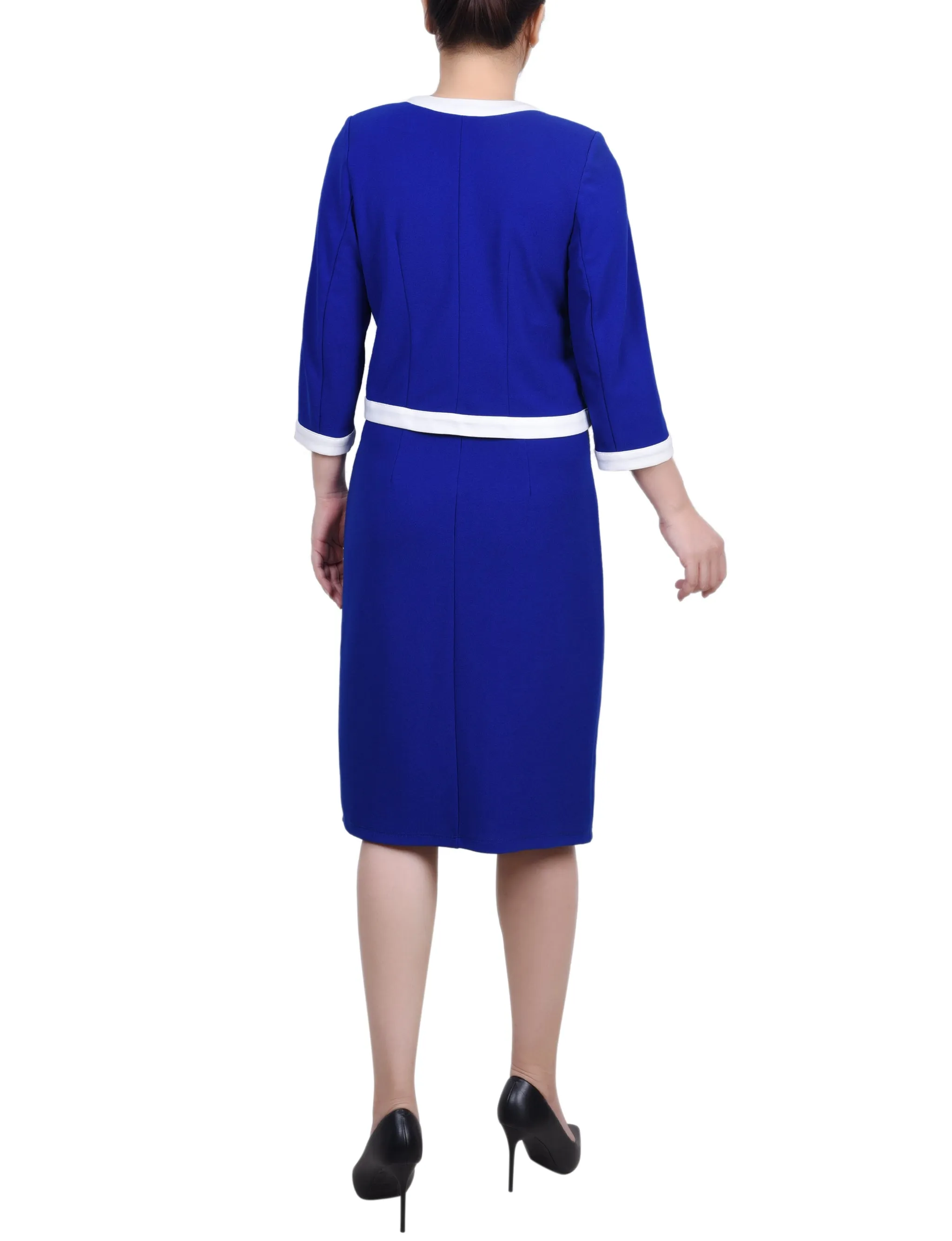 Elbow Sleeve Colorblocked 2 Piece Dress Set