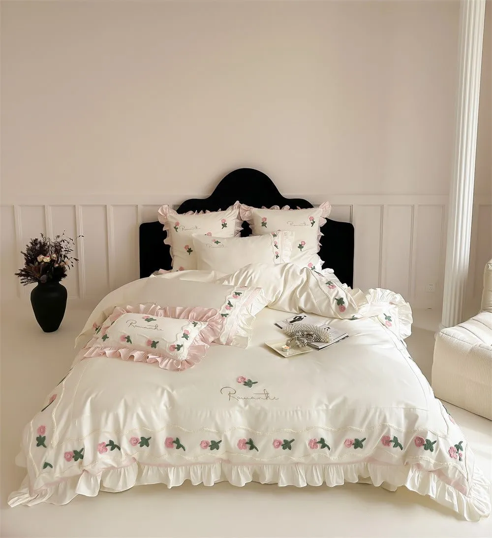 Embroidered Duvet Cover Set - Luxurious Satin Bedding