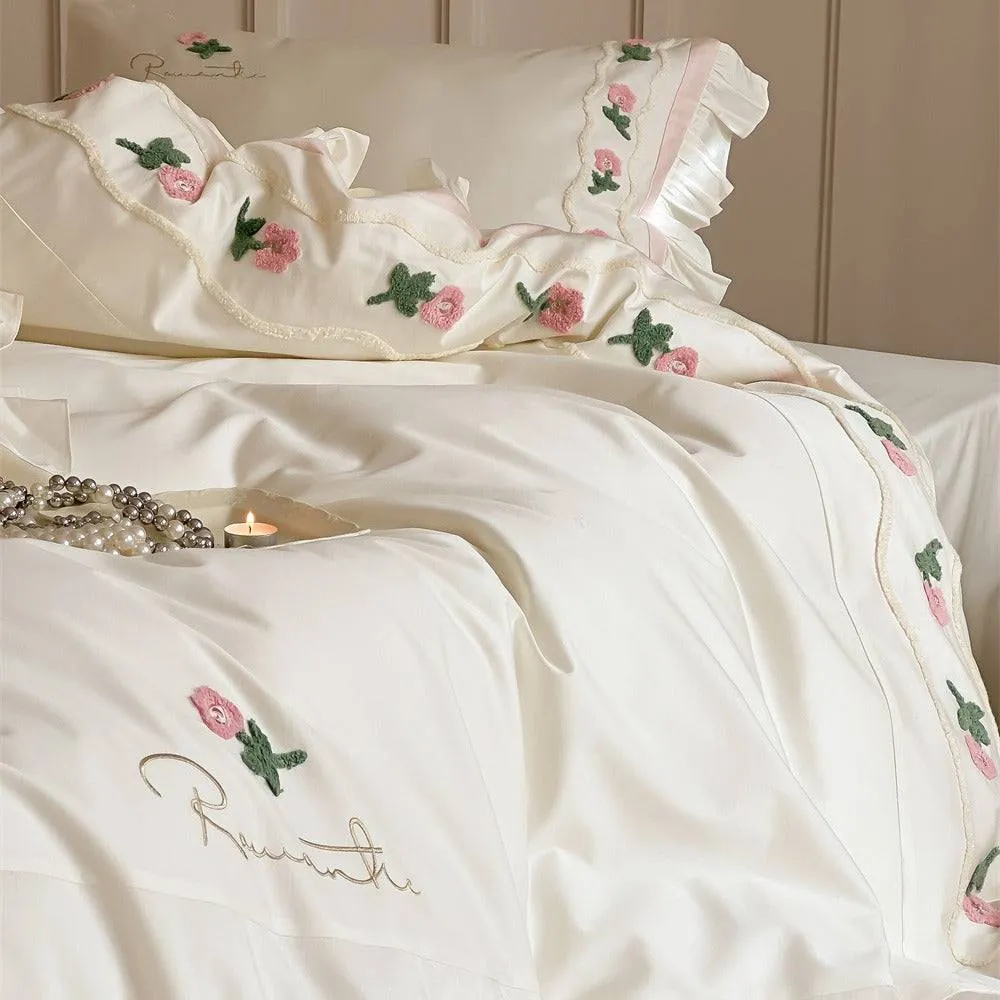 Embroidered Duvet Cover Set - Luxurious Satin Bedding