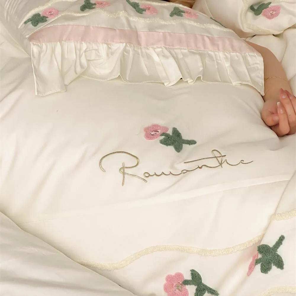 Embroidered Duvet Cover Set - Luxurious Satin Bedding