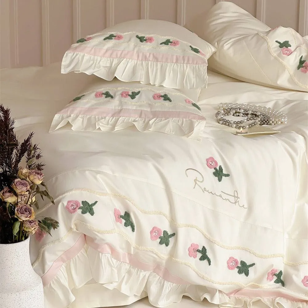 Embroidered Duvet Cover Set - Luxurious Satin Bedding