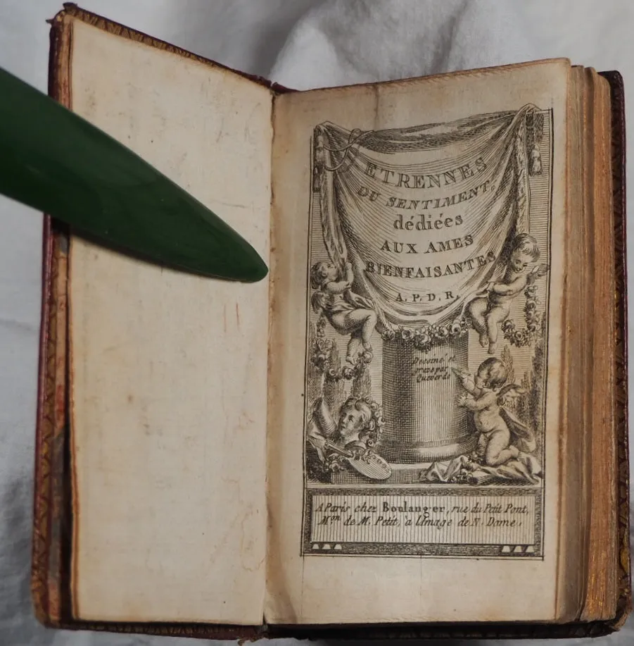 Etrennes du Sentiment, dediees aux ames bienfaisantes. A.P.D.R. >>SCARCE MINIATURE ALMANAC<< Publication Date: 1784 Condition: Very Good. >>MINIATURE BOOK<<