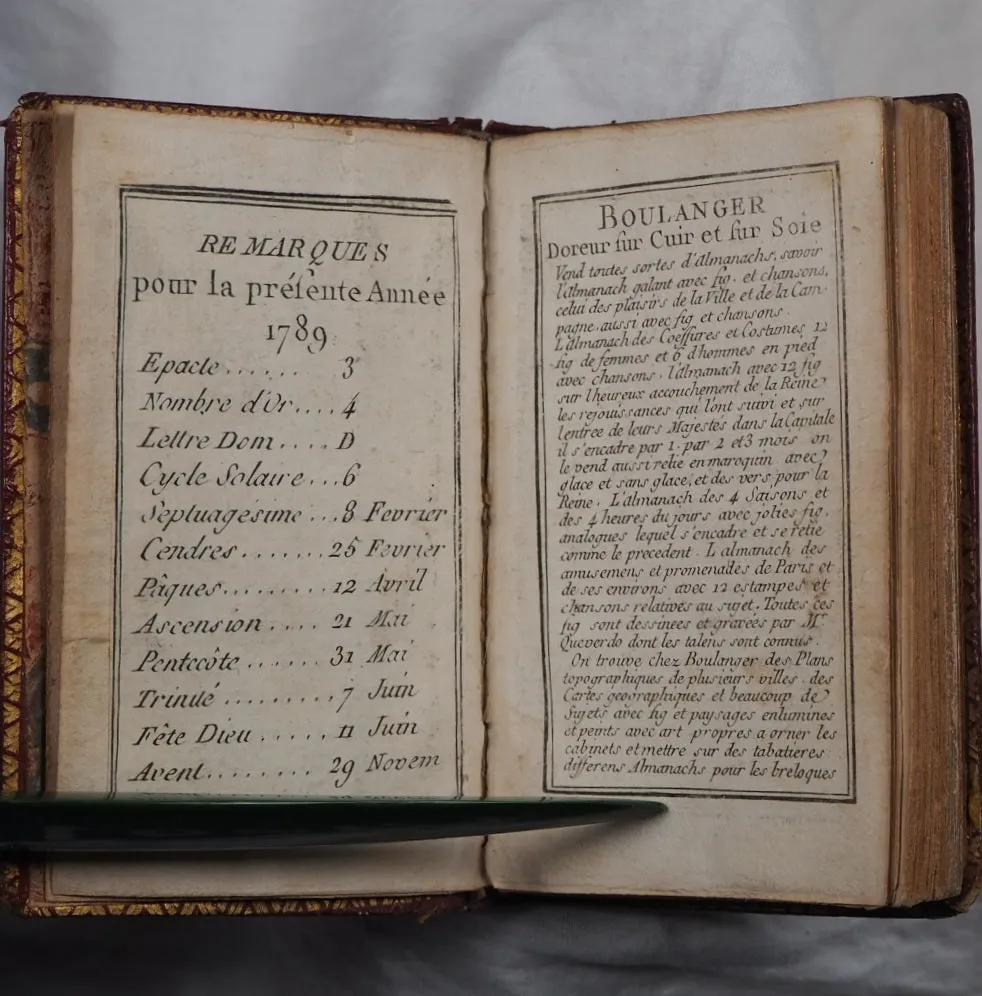 Etrennes du Sentiment, dediees aux ames bienfaisantes. A.P.D.R. >>SCARCE MINIATURE ALMANAC<< Publication Date: 1784 Condition: Very Good. >>MINIATURE BOOK<<