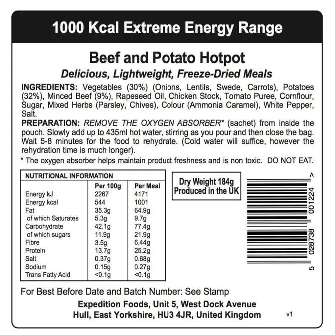 Expedition Foods - Beef and Potato Hotpot (High Energy)