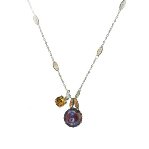 Extra Luxurious Double Stone Pendant in "Bougainvillea" *Custom*